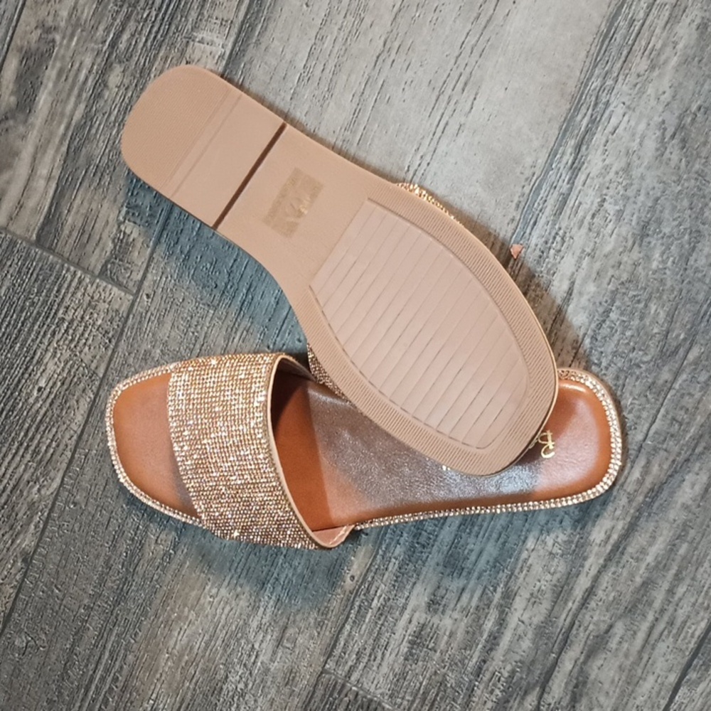 Amita-3 Rose Gold Blingy Sandals
